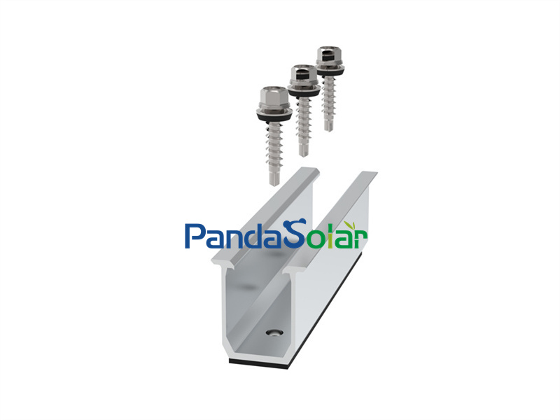 PandaSolar Venta caliente Fácil instalación Mini riel solar de aleación de aluminio para fotovoltaico Techo de hojalata trapezoidal Marco de panel solar Estructura de estantería Proveedor
