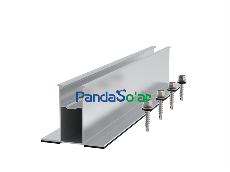 PandaSolar Venta caliente Fácil instalación Mini riel solar de aleación de aluminio para fotovoltaico Techo de hojalata trapezoidal Marco de panel solar Estructura de estantería Proveedor