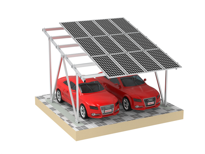 PandaSolar Vendedor caliente Marco de perfil de aluminio impermeable de alta resistencia Energía solar Montaje en tierra Estructural 1-2 automóviles Sistema de base de cochera Fabricante