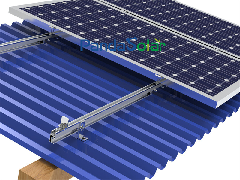 PandaSolar Soporte de estantería de montaje de techo de hojalata solar de aluminio Pies en L Fabricación de proveedor Perno de suspensión de fábrica Pies en L para panel solar Instalación de vigas de techo de acero