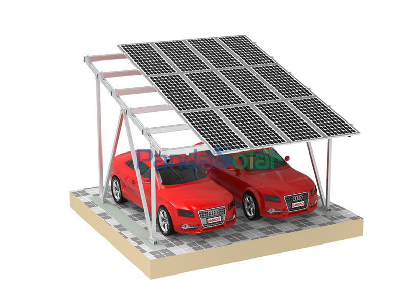 PandaSolar Estructura de estanterías para cochera con energía solar de aluminio OEM Soporte para cochera solar residencial y comercial Fabricante de instalación de cochera solar fotovoltaica impermeable de 100 KW