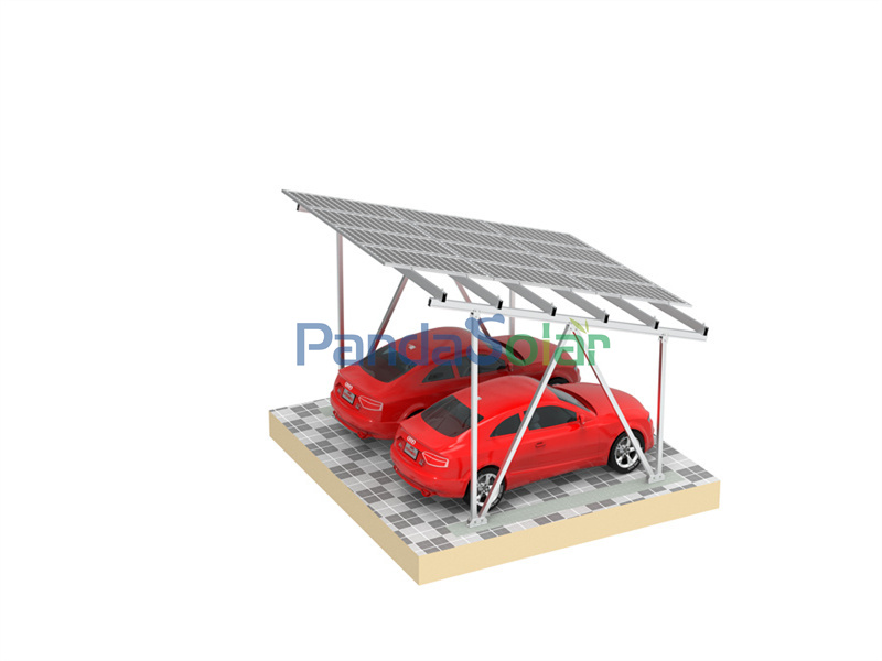 PandaSolar Estructura de estanterías para cochera con energía solar de aluminio OEM Soporte para cochera solar residencial y comercial Fabricante de instalación de cochera solar fotovoltaica impermeable de 100 KW