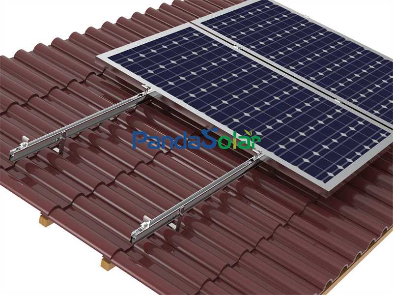 PandaSolar OEM Techo de tejas Montaje solar Soporte de gancho solar ajustable Panel solar SUS304 Kits de ganchos instalados en la azotea Montaje fotovoltaico Gancho solar de acero inoxidable de diseño popular al por mayor